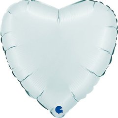 Фольгована кулька "Серце" блакитна сатин Grabo 18"(45см) 1шт., в уп.