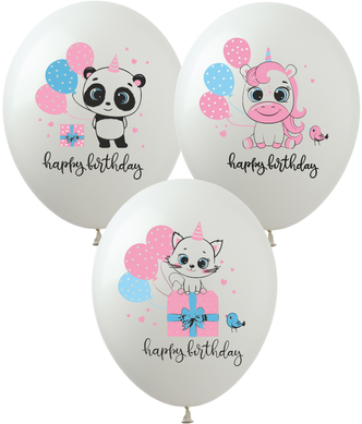 Латексні повітряні кульки 12" (30 см.) "Happy Birthday Kids" асорті Show 100 шт.