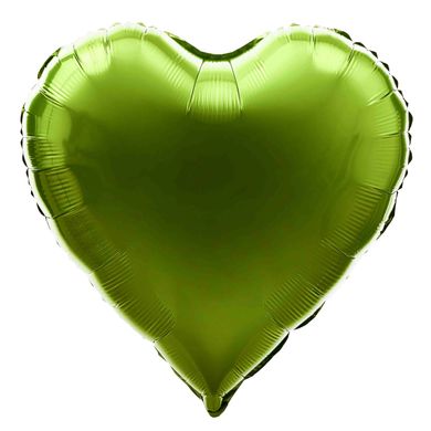 Фольгированный шар 18’ Pinan, 007 салатовый, металлик, сердце 44 см
