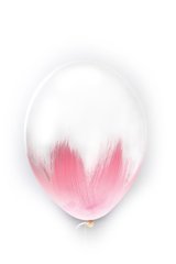 Ексклюзивна латексна кулька прозора з рожевим 12"(30см.)ТМ Balonevi 1шт.