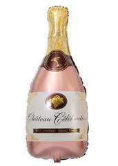 Фольгована кулька фігура Pinan "Пляшка шампанського" рожеве золото 103х49 см. В уп.(1шт.)
