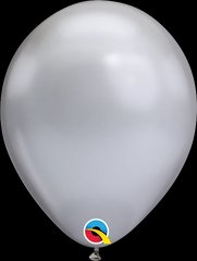 Латексна кулька Qualatex срібна хром 11" (28см) 10шт.