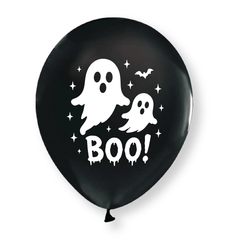 Латексна повітряна кулька 12" (30см.) "Boo!" чорна Balonevi 1шт.
