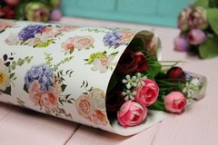 Односторонній крафт папір для квітів та подарунків "Гортензія" 0,7х8 м