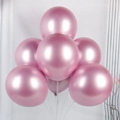 Латексна кулька перлиновий рожевий (baby pink) хром 12" (30 см.) 1шт.