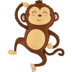 Фольгована кулька фігура "Мавпочка" коричнева Grabo 71х86см. (1шт.)