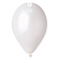 Латексна кулька Gemar перламутрова біла (029) металік 11" (27,5 см) 100 шт