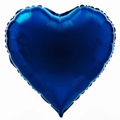Фольгированный шар 18’ Pinan, 008 синий металлик, сердце 44 см
