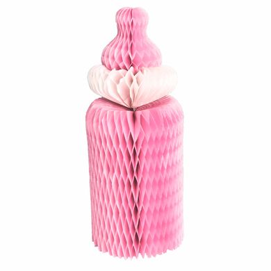Декор паперовий КНР (26 см) "Пляшечка для дівчинки", рожевий, в уп (1 шт)