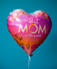 Фольгована кулька серце "The best MOM in the world" рожева 18"(45см) 1 шт.