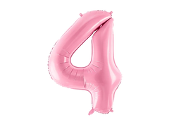 Фольгована кулька цифра "4" рожева PartyDeco 40"(100 см) 1шт.