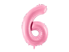 Фольгована кулька цифра "6" рожева PartyDeco 40"(100 см) 1шт.