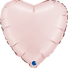 Фольгована кулька "Серце" рожева сатин Grabo 18"(45см) 1шт., в уп.