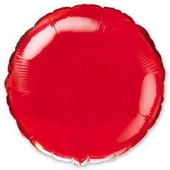 Фольгована кулька фігура "Коло металік" червона Flexmetal 18" (45 см) 1 шт