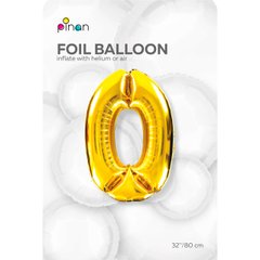 Фольгована кулька цифра "0" золота Pinan 32" (80 см), в уп. 1 шт