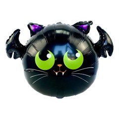 Фольгована кулька фігура Pinan "Кіт-кажан" чорна 72х50 см. в уп. (1шт.)