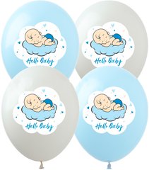 Латексные шары 12" (100 шт) ТМ SHOW "Hello baby" мальчик (30 см)
