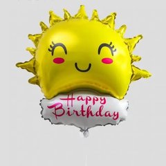 Фольгована кулька фігура Pinan "Сонечко Happy Birthday" жовта 45х66 см. в уп. (1шт.)