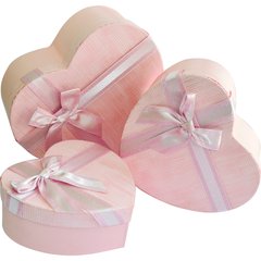 Подарункові коробки сердечка рожеві (3 шт.)