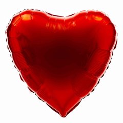 Фольгированный шар 18’ Pinan, 010 красный, металлик, сердце 44 см