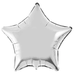 Фольгированный шар 9’ Flexmetal Звезда серебро металлик, 23 см