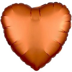 Кулька фольга КНР серце 18' (44см) сатин червоне золото (1 шт)