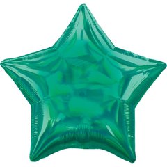 Фольгована кулька Pinan "Зірка" зелена голограма 18"(45см) 1шт.