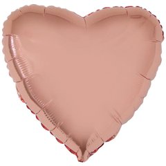 Фольгированный шар 9’ Flexmetal Сердце розовое золото металлик, 23 см
