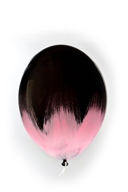 Ексклюзивна латексна кулька чорна з рожевим 12"(30см.) ТМ Balonevi 1шт.
