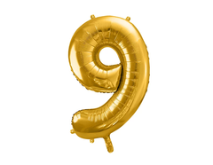 Фольгована кулька цифра "9" золота Party Deco (100см) 1шт.