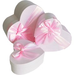 Подарункові коробки сердечка ніжно-рожеві (3 шт.)