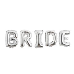 Фольгований напис 40' Китай Bride срібло в упаковці, 100 см