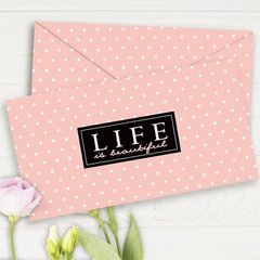 Подарунковий конверт "Life is beautiful" 1шт.