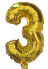 Фольгована кулька цифра "3" золота 32" (80см) 1шт.