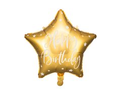 Фольгована кулька зірка "Happy Birthday" золота Party Deco 18"(45см) 1шт.