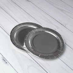 Паперові тарілки срібні 10шт. (18 см.)