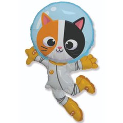 Фольгована кулька фігура "Кіт-космонавт" Flexmetal 96х60 см. (1шт.)