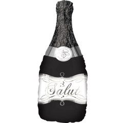 Фольгована кулька фігура "Пляшка вина" чорна Anagram 35х91см. (1шт)