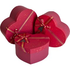 Подарункові коробки серця червоні (3 шт.)