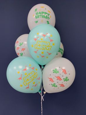 Латексні повітряні кульки 12" (30см.) "Dino Party" асорті ТМ "Твоя Забава" 50шт.