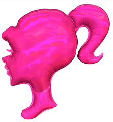 Фольгована кулька фігура "Лялечка в профіль" рожева 60х62 см. в уп.(1шт.)