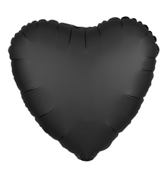 Фольгована кулька "Серце" чорна сатин 18"(45см) 1шт.