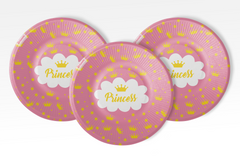 Паперові тарілки "Princess" рожеві (18см) funmi 6шт.