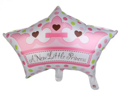 Фольгована кулька фігура Pinan "Корона a new little princes" рожевий 69х51 см. в уп. (1шт.)