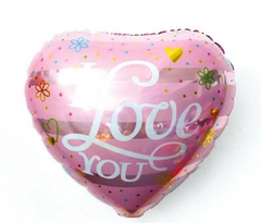 Фольгована кулька серце "Love you" рожева 18"(45см) 1шт.