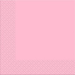 Серветки паперові тришарові рожевого кольору 33х33см (18шт.) в уп.