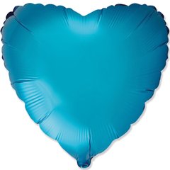 Фольгована кулька "Серце" небесно-блакитна сатин Flexmetal 18"(45см) 1шт.