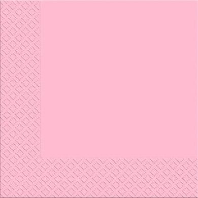 Серветки паперові тришарові рожевого кольору 33х33см (18шт.) в уп.