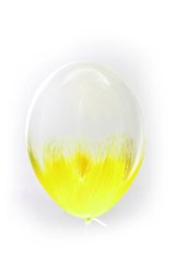 Ексклюзивна латексна кулька прозора з яскраво-жовтим 12"(30см.) ТМ Balonevi 1шт.