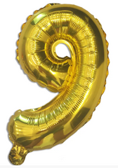 Фольгована кулька цифра "9" золота 32" (80см) 1шт.